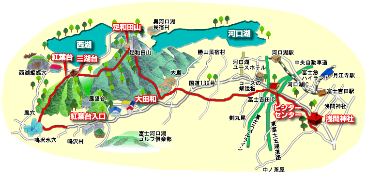 河口湖コースマップ
