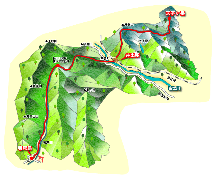 天子ヶ岳から寺尾島まで